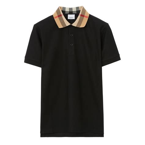 mens black polo burberry|Burberry polo shirt men authentic.